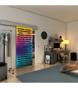 Glasschiebetür ECO-LINE - Fineprint Model 153 Verlauf auf Grauglas