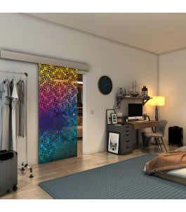 Glasschiebetür ECO-LINE - Fineprint Model 160 Verlauf auf Grauglas