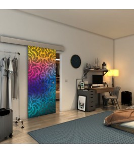 Glasschiebetür ECO-LINE - Fineprint Model 164 Verlauf auf Grauglas