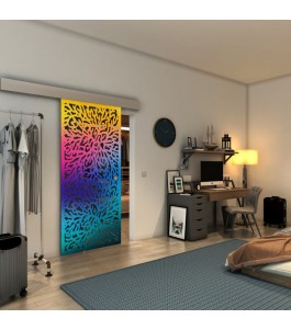 Glasschiebetür ECO-LINE - Fineprint Model 168 Verlauf auf Grauglas