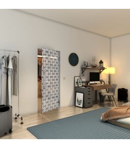 Pendeltür - Fineprint Model 002 Weiss auf Grauglas