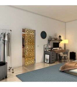 Pendeltür - Fineprint Model 005 Gold auf Grauglas