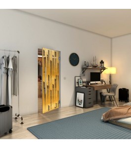 Pendeltür - Fineprint Model 067 Gold auf Grauglas