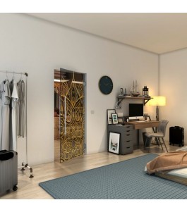 Pendeltür - Fineprint Model 089 Gold auf Grauglas