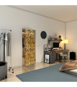 Pendeltür - Fineprint Model 091 Gold auf Grauglas