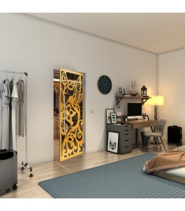 Pendeltür - Fineprint Model 112 Gold auf Grauglas