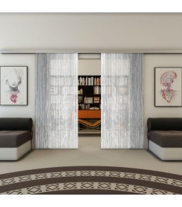 Glasschiebetür SLIM-LINE - Fineprint Model 050 Weiss auf Grauglas