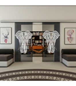 Glasschiebetür SLIM-LINE - Fineprint Model 098 Weiss auf Grauglas