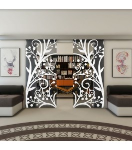 Glasschiebetür ECO-LINE - Fineprint Model 146 Weiss auf Grauglas