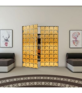 Pendeltür - Fineprint Model 033 Gold auf Grauglas