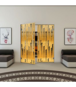 Pendeltür - Fineprint Model 067 Gold auf Grauglas