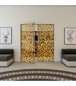 Pendeltür - Fineprint Model 093 Gold auf Grauglas