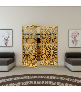 Pendeltür - Fineprint Model 145 Gold auf Grauglas