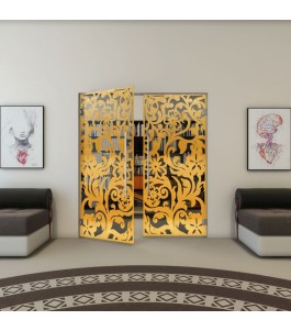 Pendeltür - Fineprint Model 170 Gold auf Grauglas