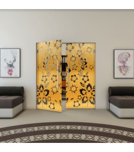 Pendeltür - Fineprint Model 199 Gold auf Grauglas