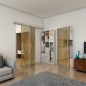 Glasschiebetür SLIM-LINE - Fineprint Modell 034 Gold auf Grauglas Glasschiebetür SLIM-LINE - Fineprint Modell 034 Gold auf Grauglas