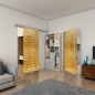 Glasschiebetür SLIM-LINE - Fineprint Modell 064 Gold auf Grauglas