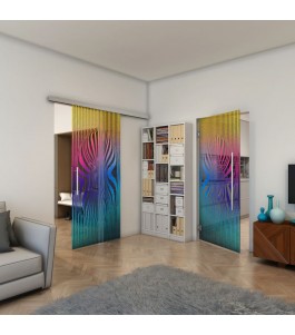Glasschiebetür SLIM-LINE - Fineprint Model 065 Verlauf auf Grauglas
