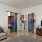 Glasschiebetür SLIM-LINE - Fineprint Modell 116 Verlauf auf Grauglas Glasschiebetür SLIM-LINE - Fineprint Modell 116 Verlauf auf Grauglas