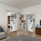 Glasschiebetür SLIM-LINE - Fineprint Modell 133 Weiss auf Grauglas Glasschiebetür SLIM-LINE - Fineprint Modell 133 Weiss auf Grauglas