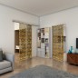 Glasschiebetür SLIM-LINE - Fineprint Modell 143 Gold auf Grauglas Glasschiebetür SLIM-LINE - Fineprint Modell 143 Gold auf Grauglas