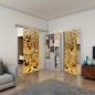 Glasschiebetür SLIM-LINE - Fineprint Modell 170 Gold auf Grauglas Glasschiebetür SLIM-LINE - Fineprint Modell 170 Gold auf Grauglas