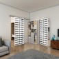 Glasschiebetür SLIM-LINE - Fineprint Modell 174 Weiss auf Grauglas Glasschiebetür SLIM-LINE - Fineprint Modell 174 Weiss auf Grauglas