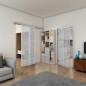 Glasschiebetür SLIM-LINE - Fineprint Modell 193 Weiss auf Grauglas Glasschiebetür SLIM-LINE - Fineprint Modell 193 Weiss auf Grauglas