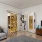 Glasschiebetür ECO-LINE - Fineprint Modell 145 Gold auf Grauglas Glasschiebetür ECO-LINE - Fineprint Modell 145 Gold auf Grauglas