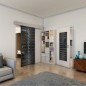 Glasschiebetür ECO-LINE - Fineprint Modell 174 Schwarz auf Grauglas Glasschiebetür ECO-LINE - Fineprint Modell 174 Schwarz auf Grauglas