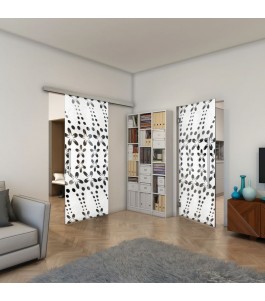 Pendeltür - Fineprint Model 203 Weiss auf Grauglas