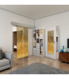 Lichtausschnitt - Fineprint Model 015 Gold auf Grauglas