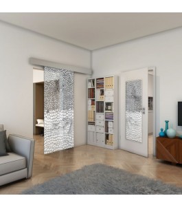 Lichtausschnitt - Fineprint Model 015 Weiss auf Grauglas