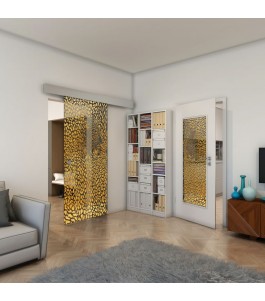 Lichtausschnitt - Fineprint Model 016 Gold auf Grauglas