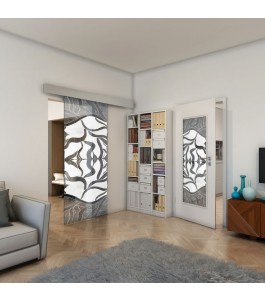 Lichtausschnitt - Fineprint Model 031 Weiss auf Grauglas