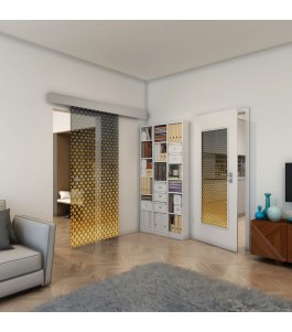 Lichtausschnitt - Fineprint Model 038 Gold auf Grauglas