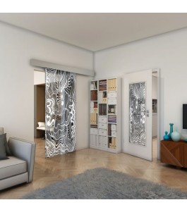 Lichtausschnitt - Fineprint Model 056 Weiss auf Grauglas