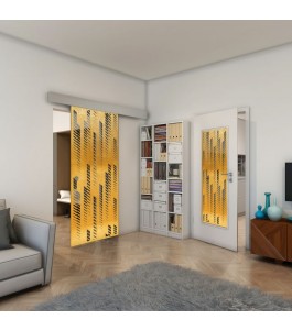 Lichtausschnitt - Fineprint Model 067 Gold auf Grauglas