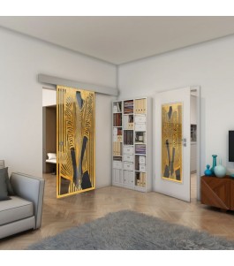 Lichtausschnitt - Fineprint Model 097 Gold auf Grauglas