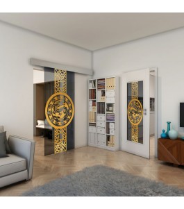 Lichtausschnitt - Fineprint Model 151 Gold auf Grauglas