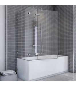 Badewannenaufsätze Delta 04 - aussenöffnend - Chrom - Klarglas
