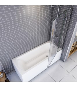 Badewannenaufsätze Delta 03 - aussenöffnend - Chrom - Klarglas