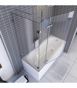 Badewannenaufsätze Delta 04 - aussenöffnend - Chrom - Klarglas