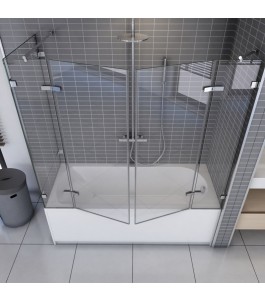 Badewannenaufsätze Delta 06 - aussenöffnend - Chrom - Klarglas