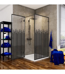 Eck-Duschkabine Bias 05 - Pendelband - Schwarz - Loft 6