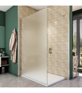 Walk In Dusche  - Almada 01 - Duschwand - Chrom - Satino