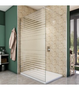Walk In Dusche  - Almada 01 - Duschwand - Chrom - Stripes