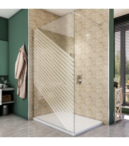 Walk In Dusche  - Almada 01 - Duschwand - Chrom - Bevels