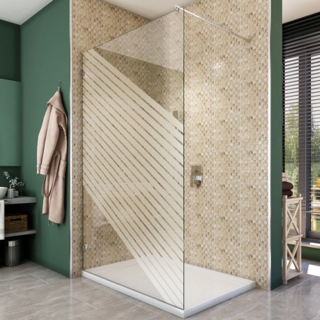 Walk In Dusche  - Almada 01 - Duschwand - Chrom - Bevels
