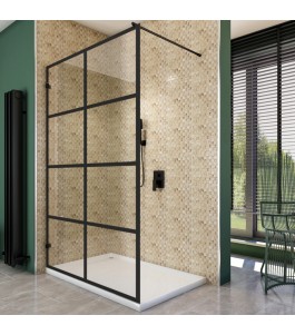 Walk In Dusche  - Amora 01 - Duschwand - Schwarz - Loft 2